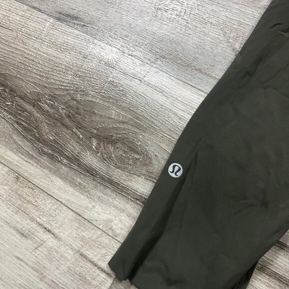 Lululemon Athletic Fast & Free Crop Yoga Pants II Dark Olive Women’s Sz 4 - Picture 9 of 9
